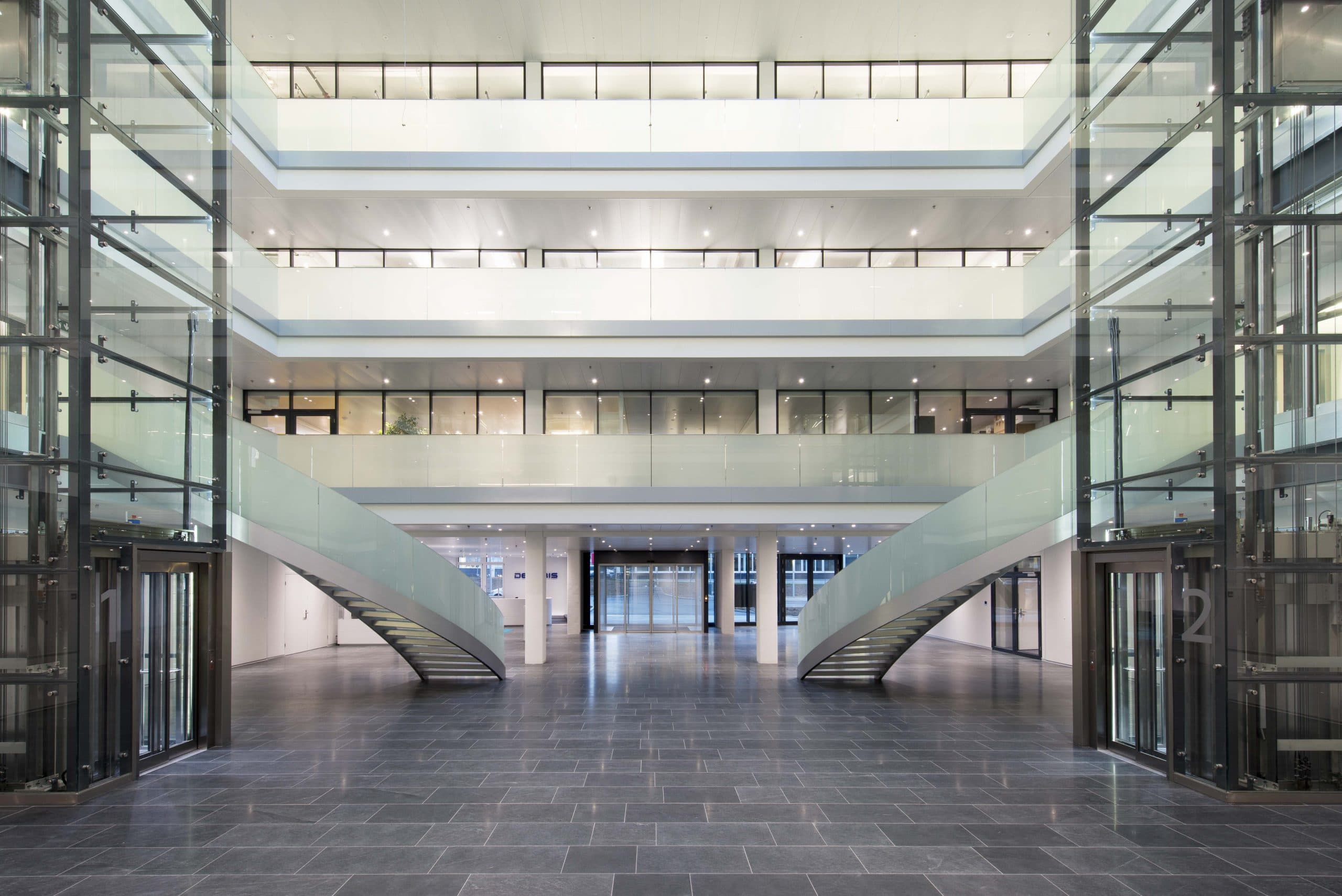 Modern office atrium project install